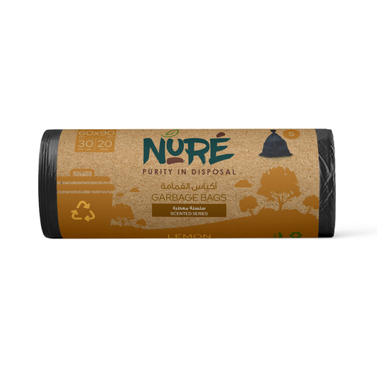 Nure Lemon-Scented Odor Control Trash Bags Roll