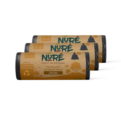 Nure Lemon-Scented Odor Control Trash Bags Roll - Pack of 2